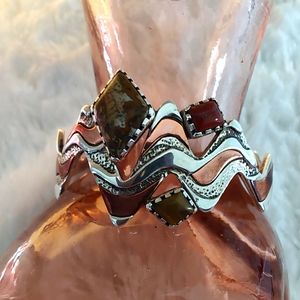 Carolyn Pollack Relios 925 Copper Gemstone Cuff Bracelet Southwestern
